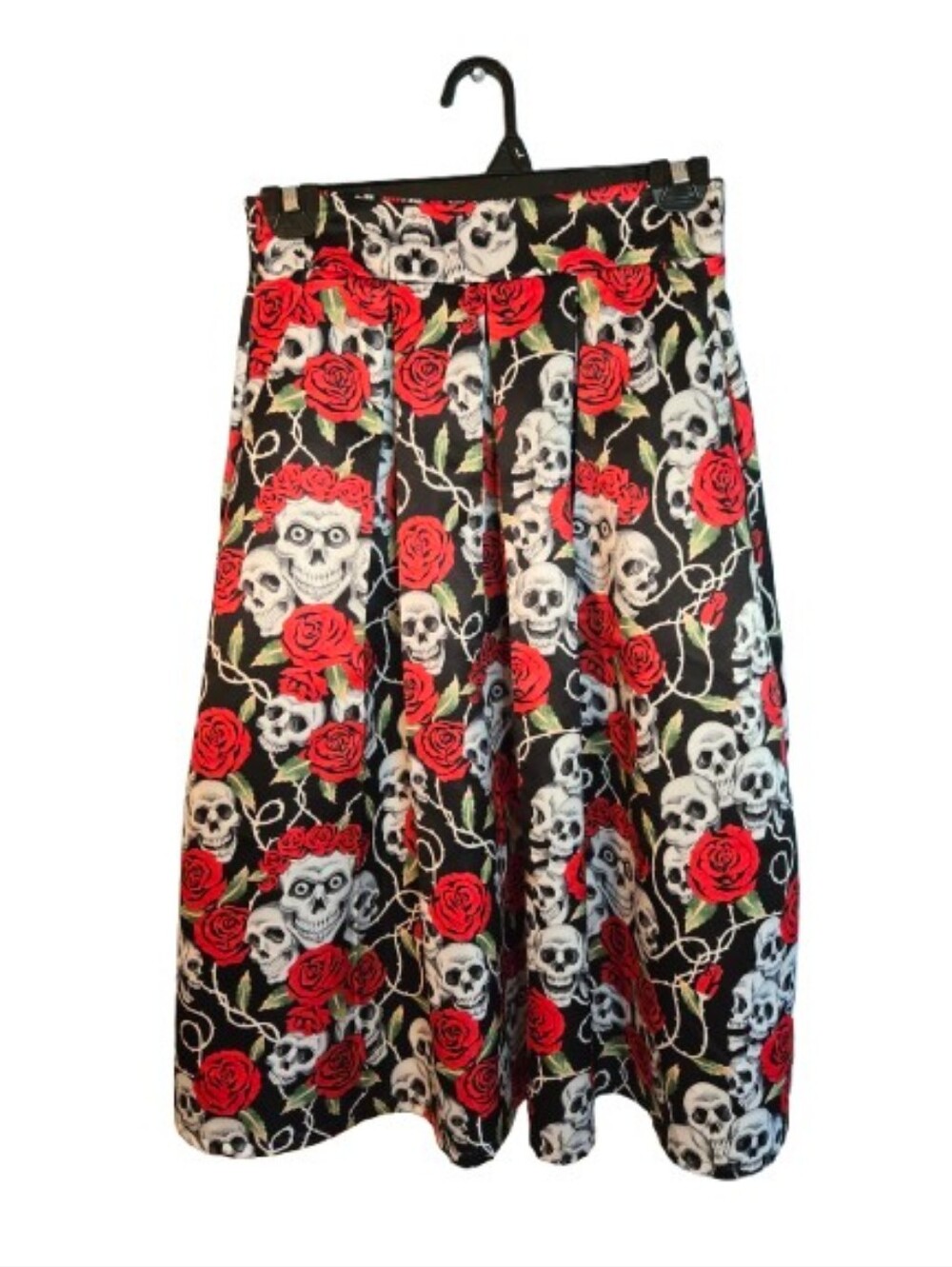 Skulls And Roses Skirt- See Measurements And Description